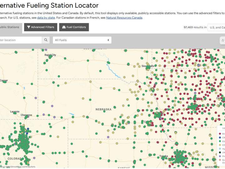 Alternative fuels map